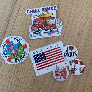 BRANDY MELVILLE RED AND WHITE STICKER BUNDLE